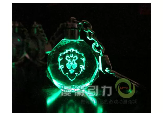 World of Warcraft WOW Ngoại vi DOTA2 Ngoại vi LOGO Bộ lạc Biểu tượng Pha lê LED Light Keychain Mặt dây chuyền - Game Nhân vật liên quan