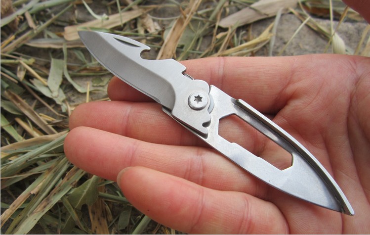 Công cụ móc khóa tất cả trong một Gấp mini dao Thể thao ngoài trời tự cắt chai mở - Công cụ Knift / công cụ đa mục đích kìm mở phe đa năng