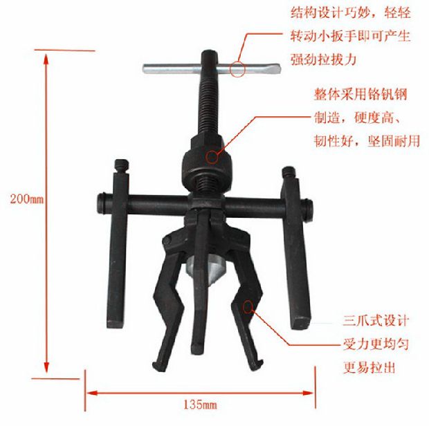 Mã kéo mang lỗ bên trong Mã Ramara bên trong lỗ mang răng kéo mang loại bỏ tự động sửa chữa công cụ kéo bên trong - Phần cứng cơ khí