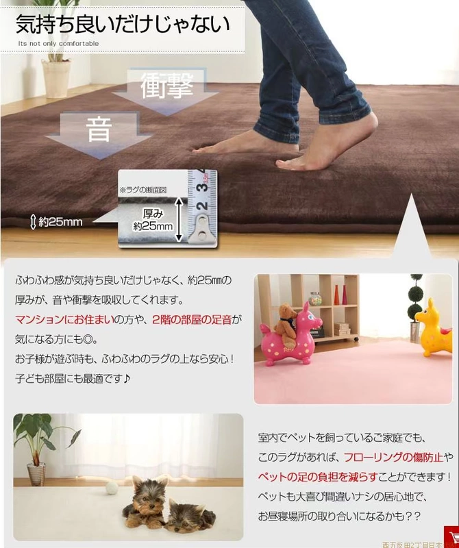 Nhật Bản Miễn phí Vận chuyển Giao hàng Trực tiếp Siêu dày Dày thấp Chất liệu chống phản chiếu Thảm trải sàn Thảm trải sàn Thảm trải sàn Độ dày 25mm - Thảm sàn
