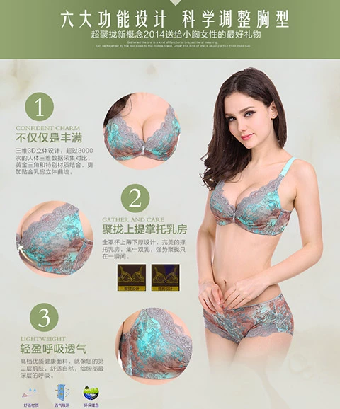 Nhật Bản tập hợp điều chỉnh áo ngực Retro Sexy thêu ren đồ lót áo ngực