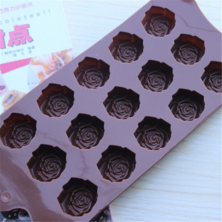 DIY Chocolate Khuôn Thực phẩm Lớp Silicone Rose Sôcôla Khuôn Xà phòng Handmade Khuôn Jelly Pudding Khuôn khuon banh khot