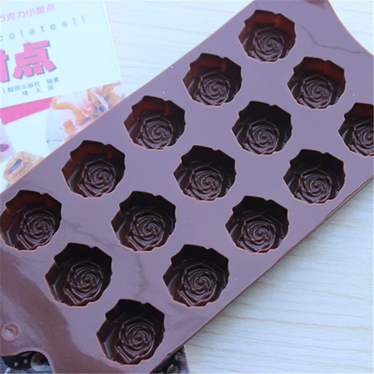 DIY Chocolate Khuôn Thực phẩm Lớp Silicone Rose Sôcôla Khuôn Xà phòng Handmade Khuôn Jelly Pudding Khuôn khuôn làm bánh trung thu