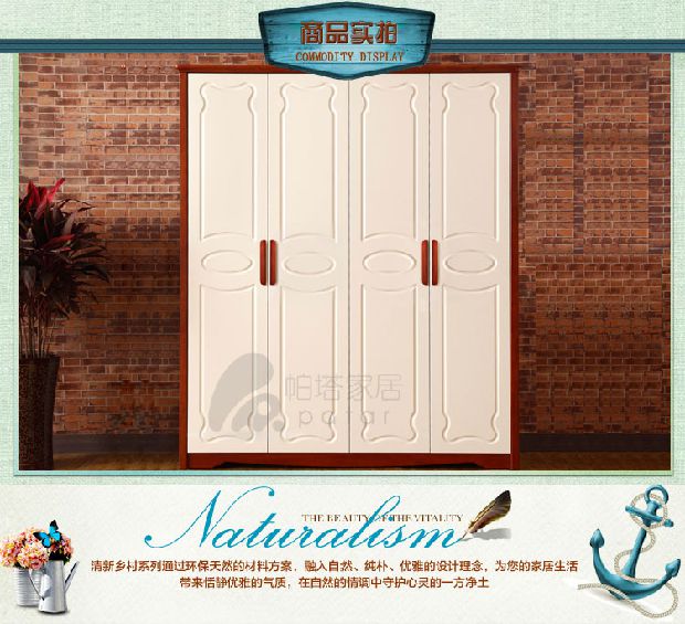 Nội thất Địa Trung Hải kết hợp nội thất phòng ngủ thiết lập đồ nội thất nước Mỹ tủ quần áo đôi giường sáu hoặc sáu giường gấp