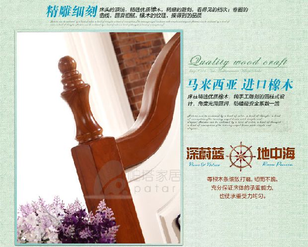 Nội thất Địa Trung Hải kết hợp nội thất phòng ngủ thiết lập đồ nội thất nước Mỹ tủ quần áo đôi giường sáu hoặc sáu giường gấp