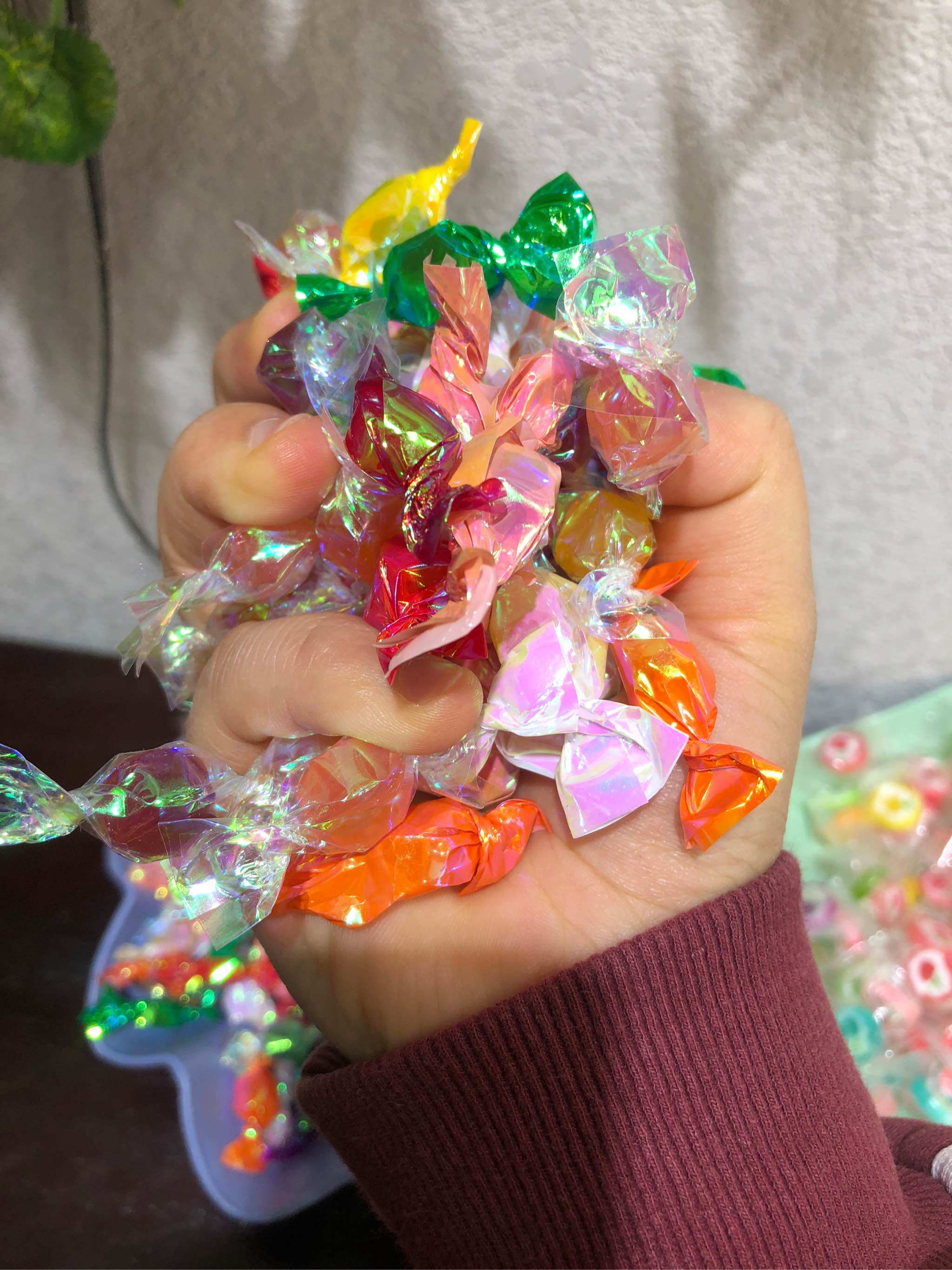 网红创意炫彩千纸鹤糖果散装发批混合水果味硬糖小零食招待糖前台