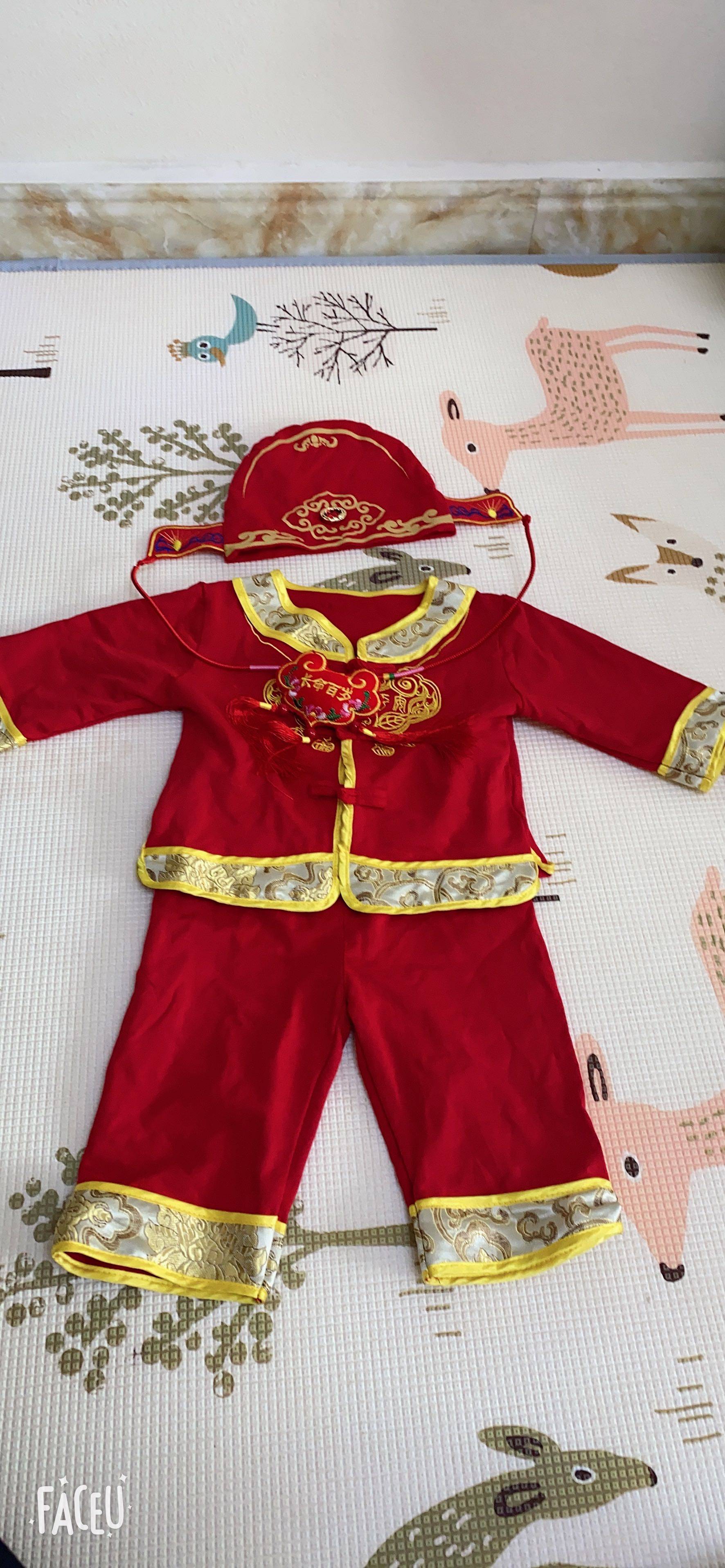 宝宝周岁礼服男春秋满月百天一岁婴儿女冬季红色抓周衣服唐装服装