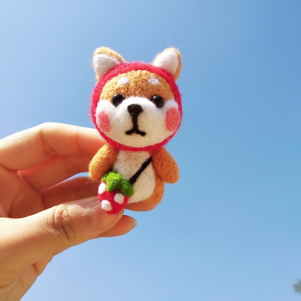 柴犬狗犬羊毛毡 戳戳乐手工玩偶卡通制作diy 情侣圣诞礼物 材料包