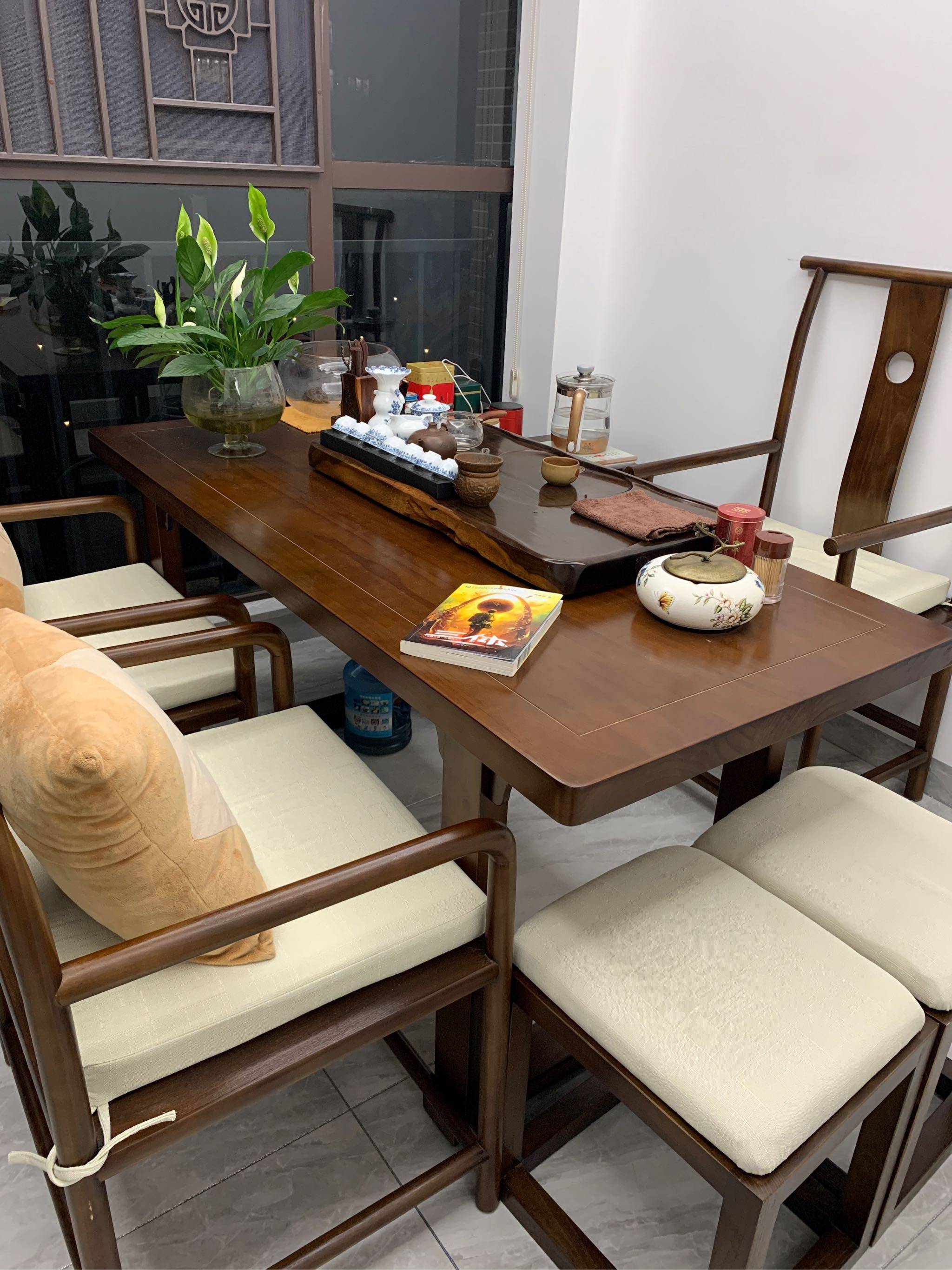 实木茶桌椅组合泡茶桌现代简约茶几茶台办公室新中式禅意桌茶座桌