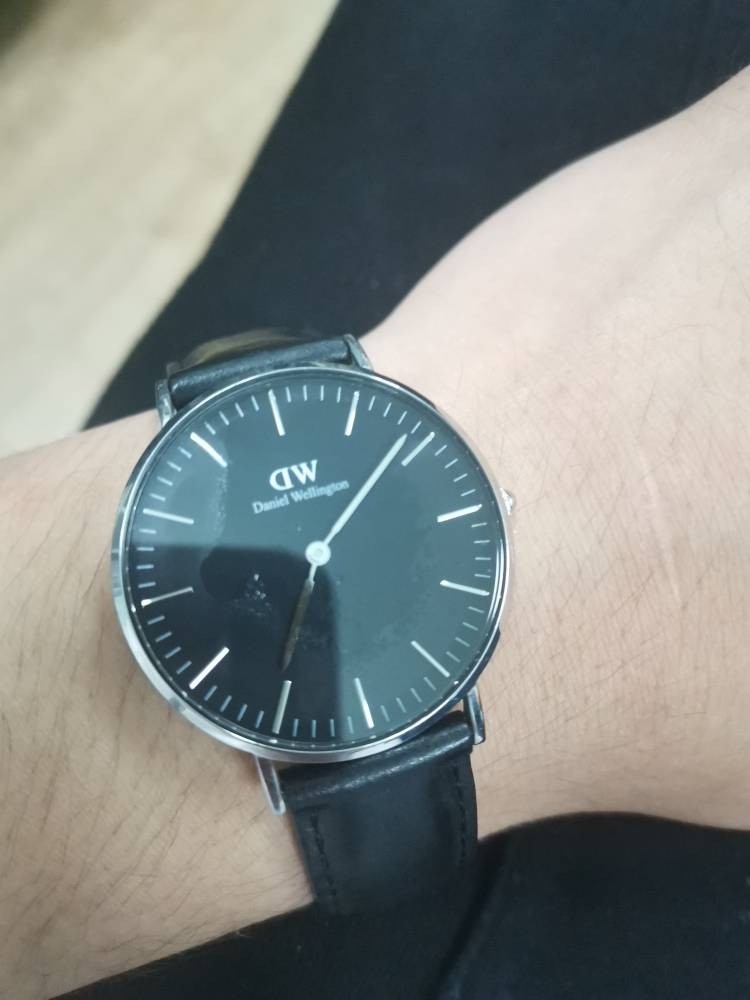 danielwellington dw手表女36mm正品皮带腕表黑色女表