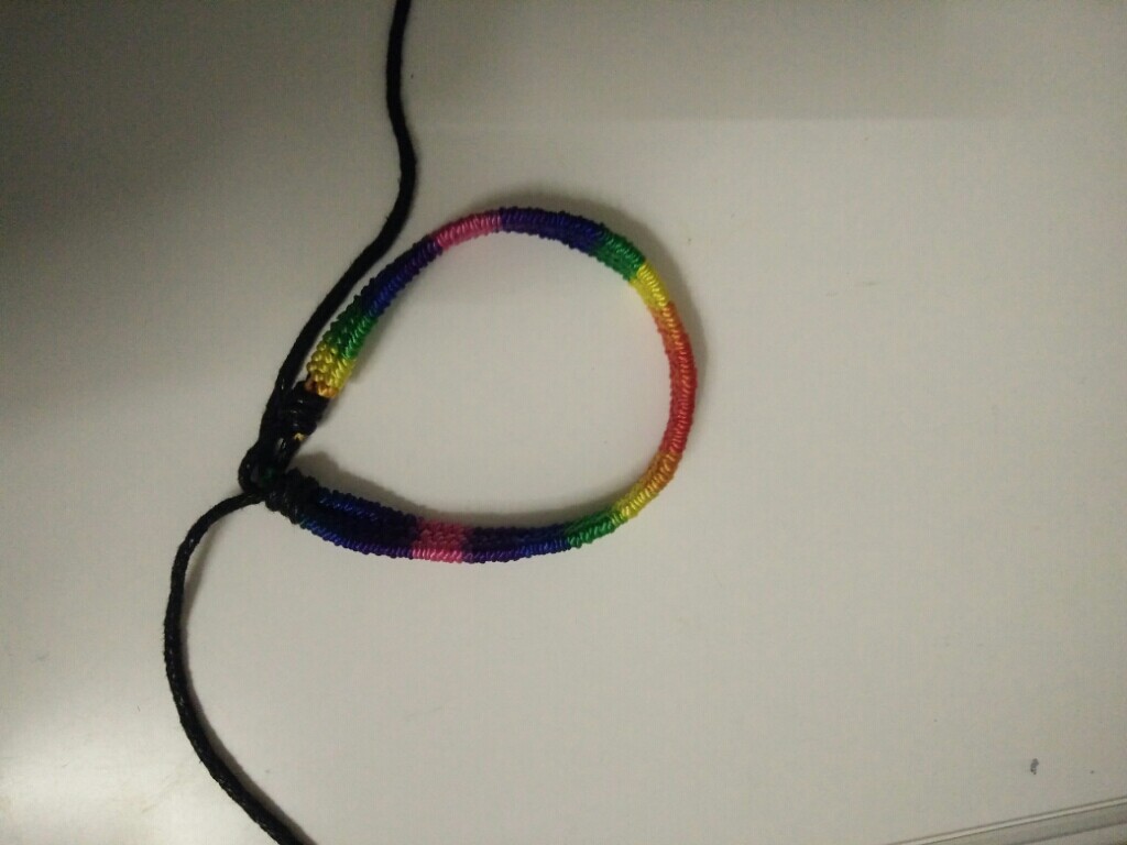 rainbowpride六色彩虹编织手绳手链饰品les同性情侣幸运手绳项链