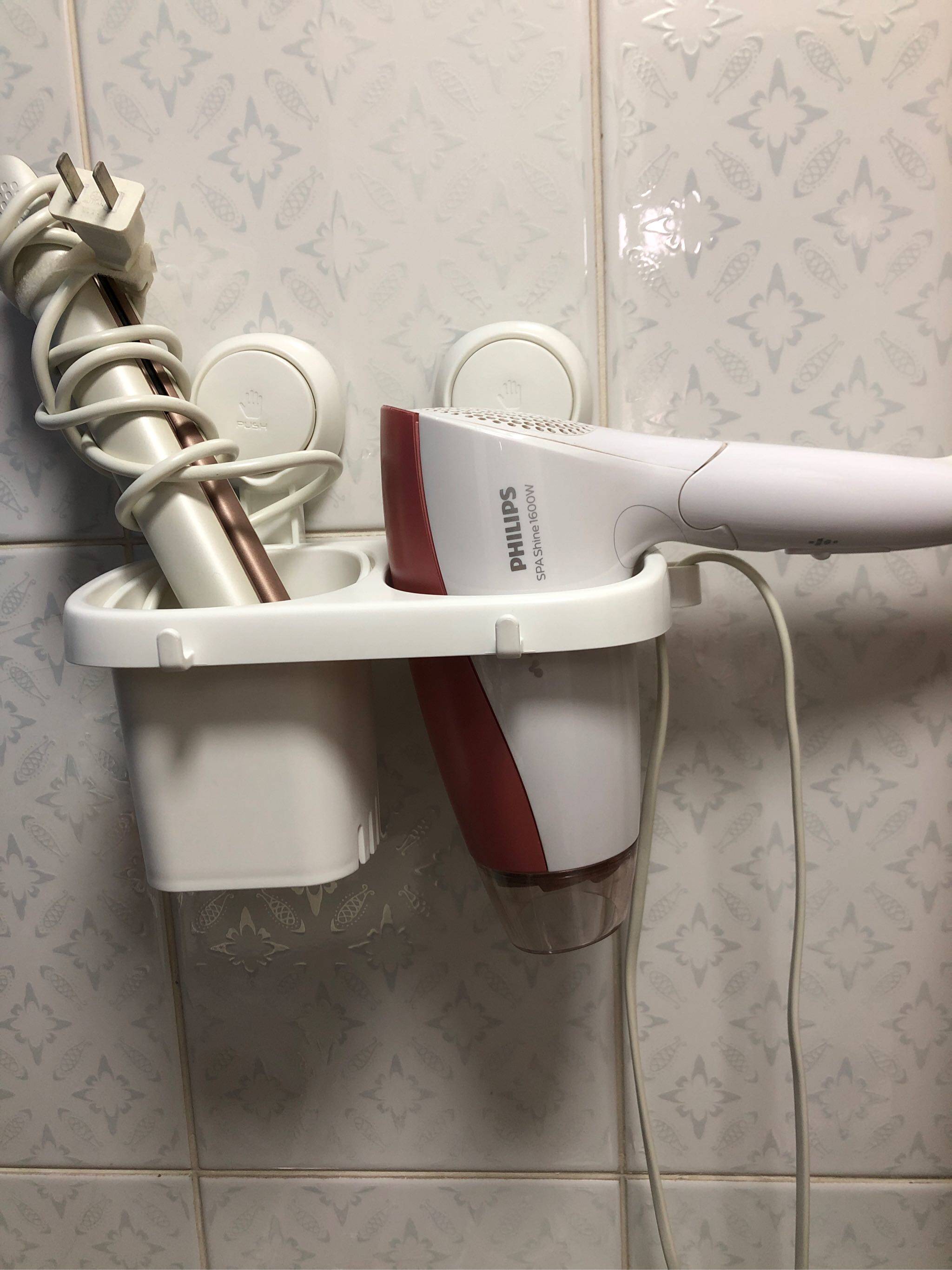 太力吹风机置物架免打孔卫生间电吹风机挂架浴室风筒架壁挂收纳架