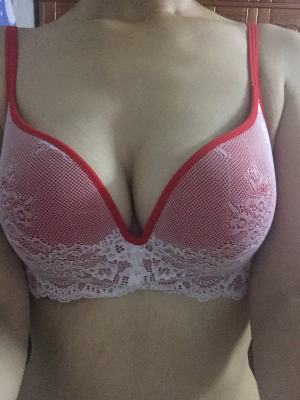 珀依兰 无钢圈前扣蕾丝边女文胸夏薄款 一片式小胸厚聚拢性感内衣