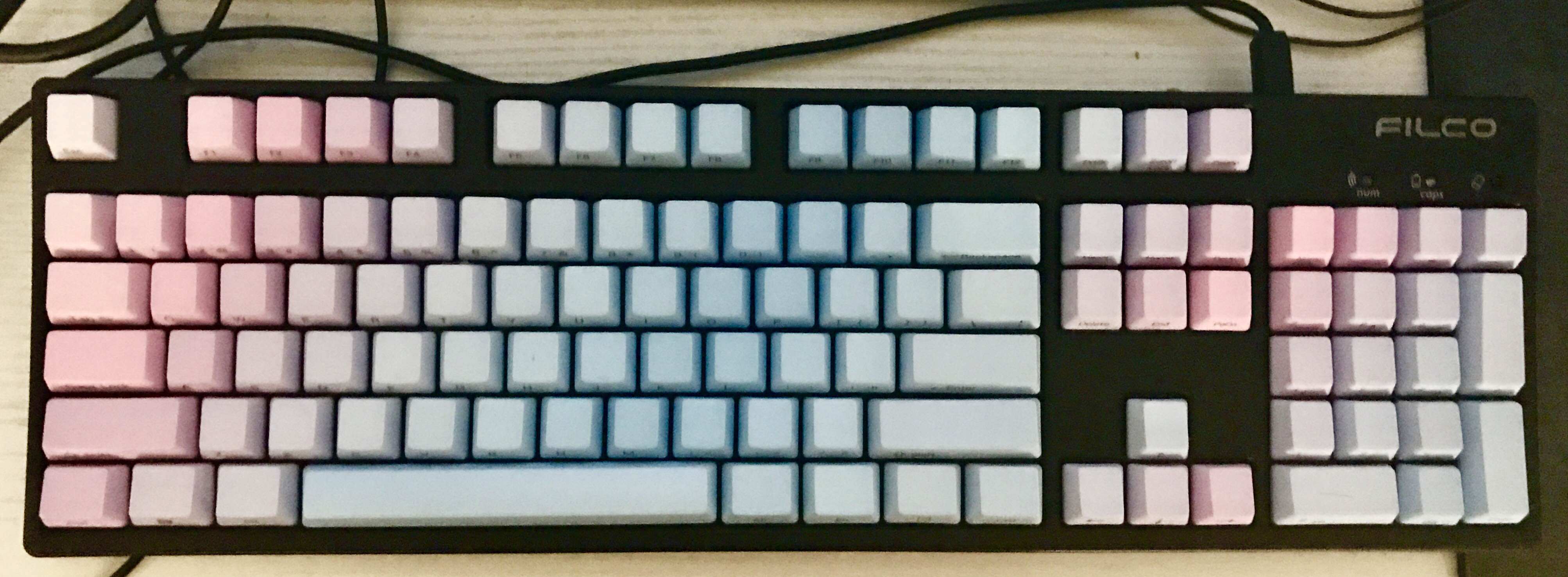 pbt蓝色妖姬正侧刻透光浸染键帽filco87104cherry樱桃380080